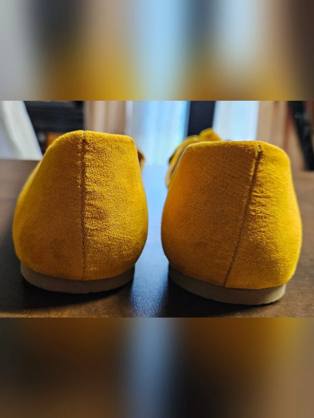 Torrid 8W Mustard Yellow Suede Bow Pointed Toe Flats